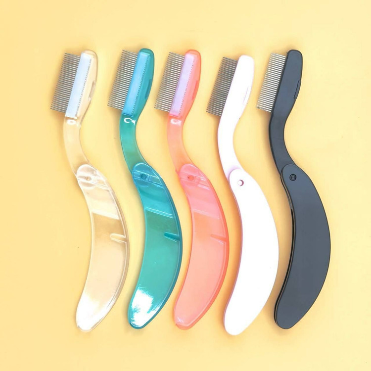 شانه مژه و ابرو فلزی و محکم تاشو