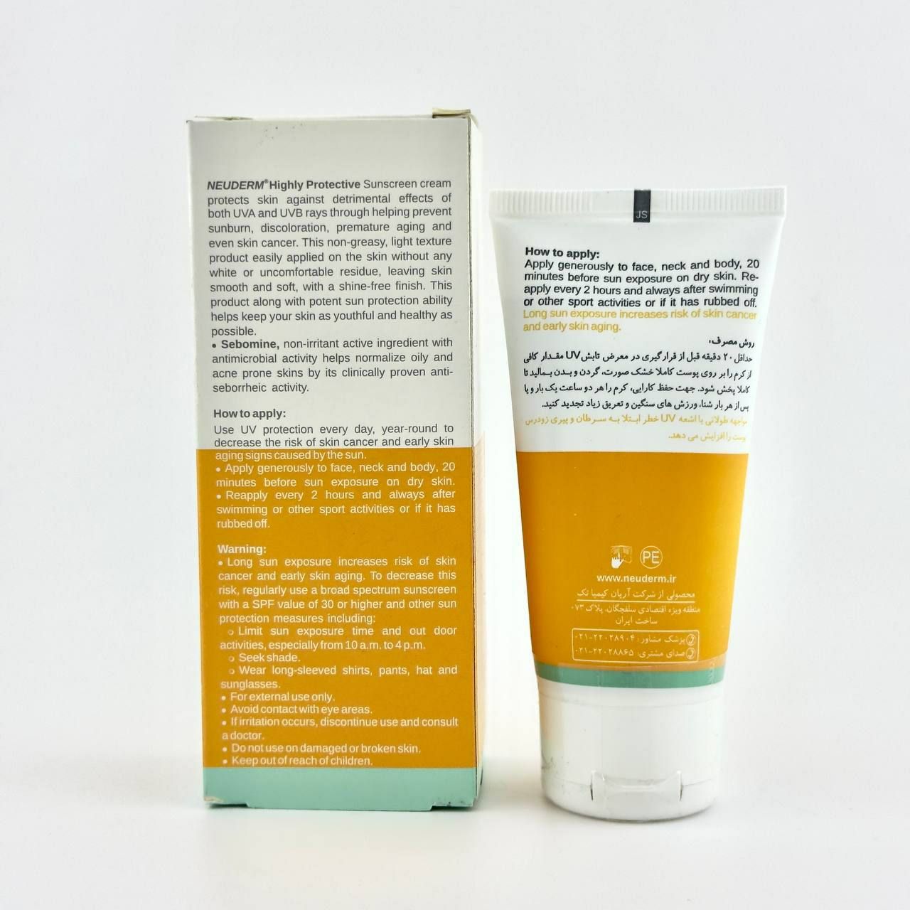 سفارش کرم ضدآفتاب فاقد چربی رنگی تیره نئودرم SPF50