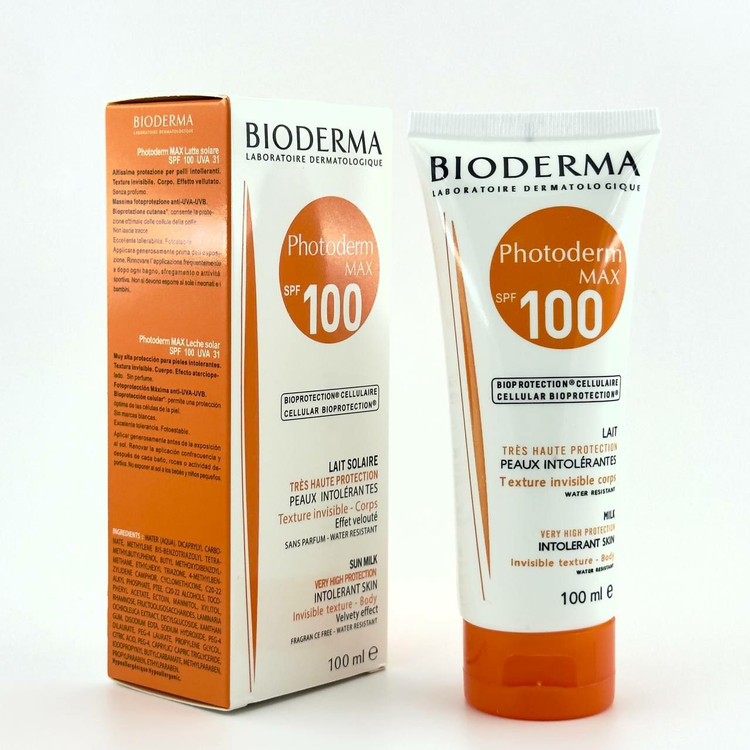 خرید کرم ضد آفتاب بدون رنگ فتودرم مکس spf100 بیودرما 100 میل