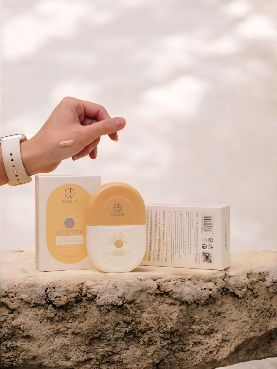 خرید کرم ضد آفتاب رنگی استلین spf70 وزن 50 گرم