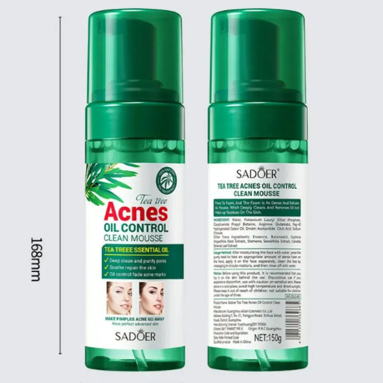 قیمت فوم شستشو صورت پمپی ضد جوش و آکنه تی تری سادور tea tree