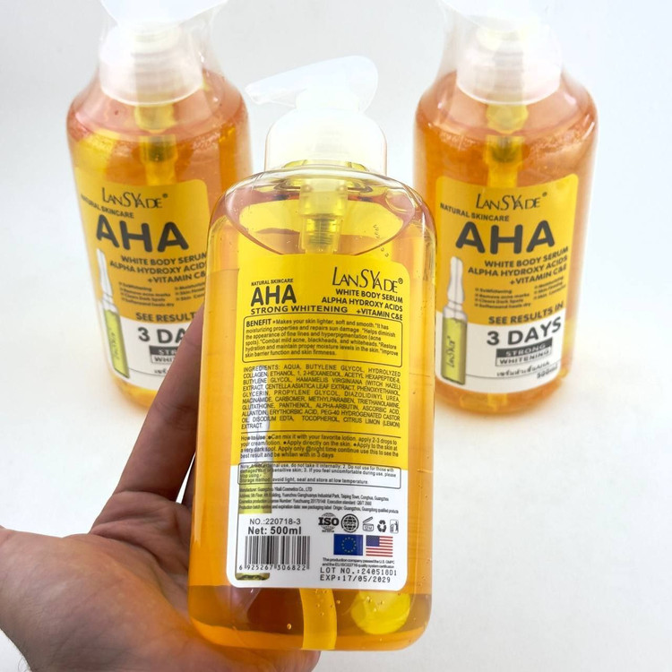قیمت سرم روشن کننده تخصصی بدن AHA لنسیاد ۵۰۰ میل سفید کننده فوری