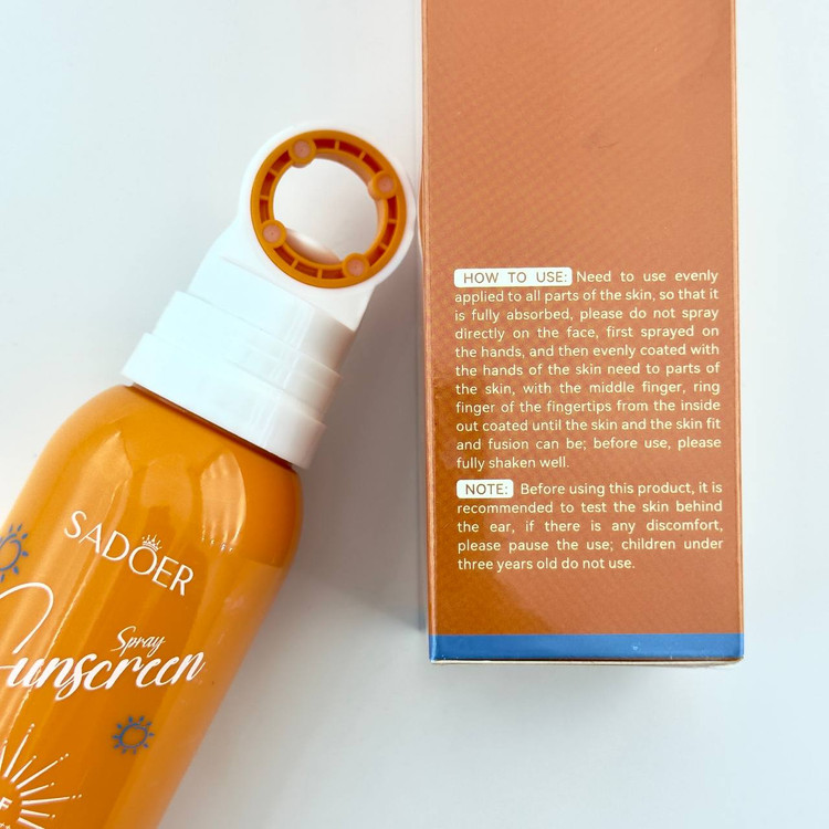 سفارش اسپری ضد آفتاب و سفید کننده پمپی سادور spf50 صورت و بدن