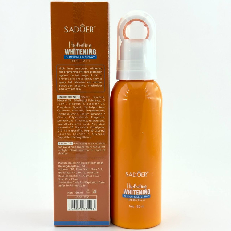 قیمت اسپری ضد آفتاب و سفید کننده پمپی spf50 سادور sadoer