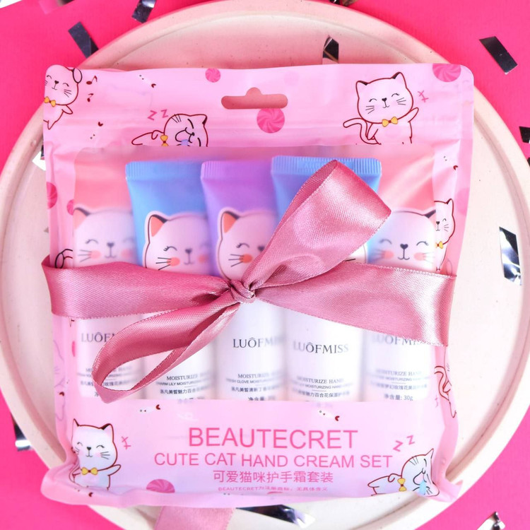 خرید اینترنتی پک پنج عددی کرم مرطوب کننده دست لافمیس طرح گربه