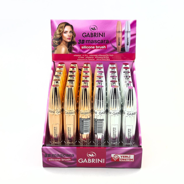 ریمل سه بعدی دو فرچه گابرینی ( ترکیه ) طلایی نقره ای