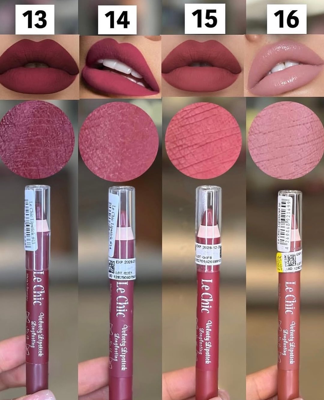 خرید اینترنتی مداد لب شمعی لچیک در رنگ های جذاب