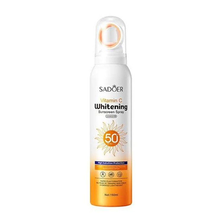 سفارش اسپری ضدآفتاب بدون رنگ ویتامین سی سفید کننده spf50 سادور